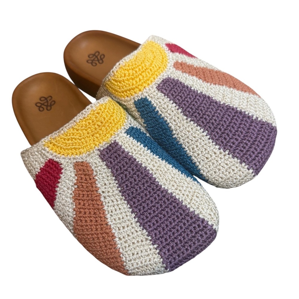 The Sak Womens Crochet Sunburst Slide Mules Multi Color Size 9 Boho Sandals